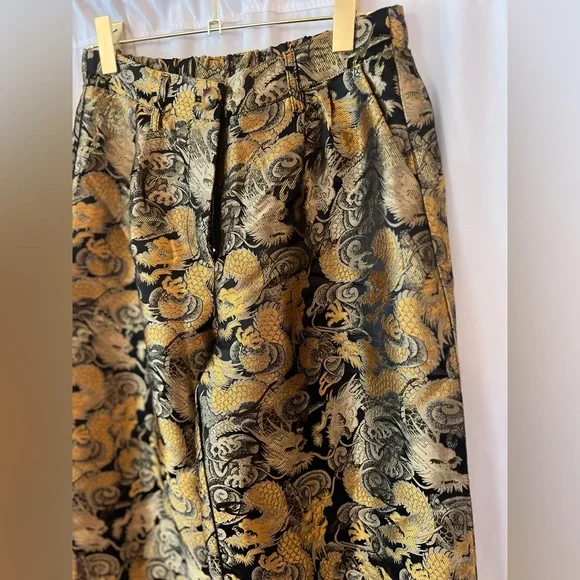Dressed in Lala Dragon Brocade Wide Leg Pants Medium - Picture 6 of 10